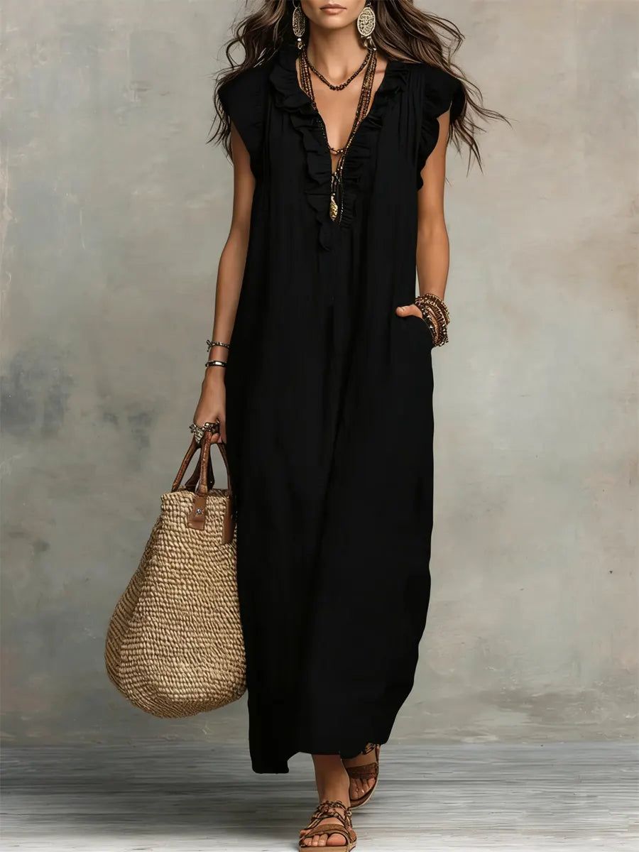 Rémi | Women's Ruffle Detail Flowy Maxi Dress – Weekend Style