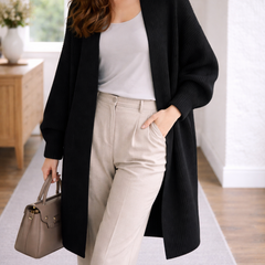 Ida | Women's Long Ribbed Cardigan Open Front