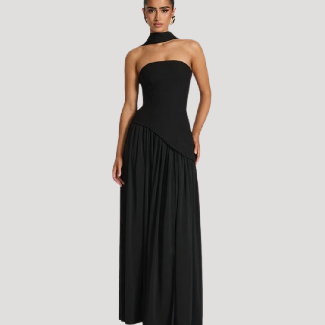 Rosemonde | Wedding Guest Strapless Pleated Maxi Dress for Women