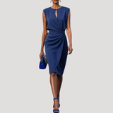 Margaux | Wedding Guest Sleeveless Midi Dress with Keyhole Neckline for Women
