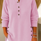Gabrielle | Women's Ribbed Button-Front Tunic Sweater