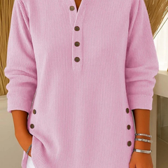 Gabrielle | Women's Ribbed Button-Front Tunic Sweater
