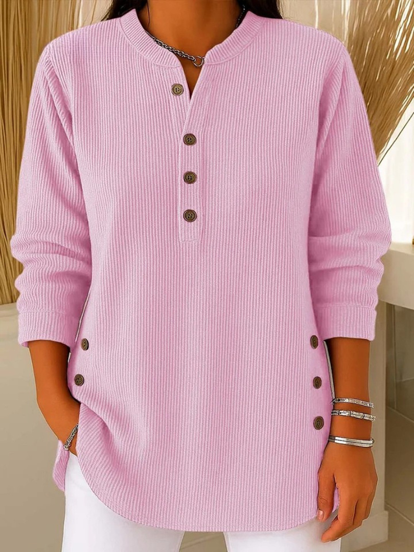 Gabrielle | Women's Ribbed Button-Front Tunic Sweater