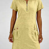 Nolette | Women's A-Line Short-Sleeve Dress with Pockets
