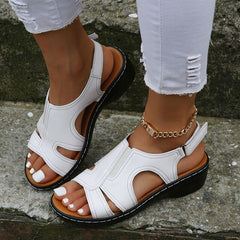 Camille | Women's Wedge Leather Sandal