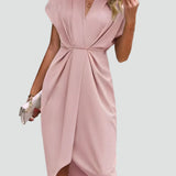 Adalyn | Wedding Guest Wrap Midi Dress with V-Neck for Women