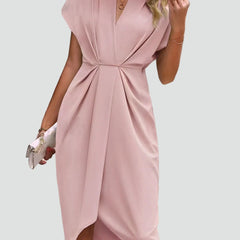 Adalyn | Wedding Guest Wrap Midi Dress with V-Neck for Women