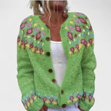 Greta | Women's Relaxed-Fit Patterned Knit Cardigan