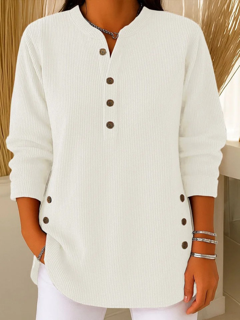 Gabrielle | Women's Ribbed Button-Front Tunic Sweater