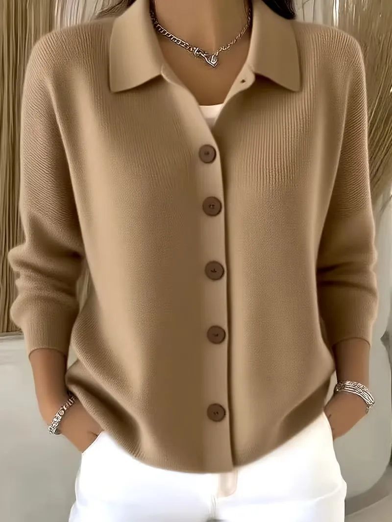 Hanne | Women's V-Neck Cardigan with Button Front