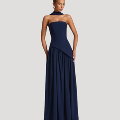 Rosemonde | Wedding Guest Strapless Pleated Maxi Dress for Women