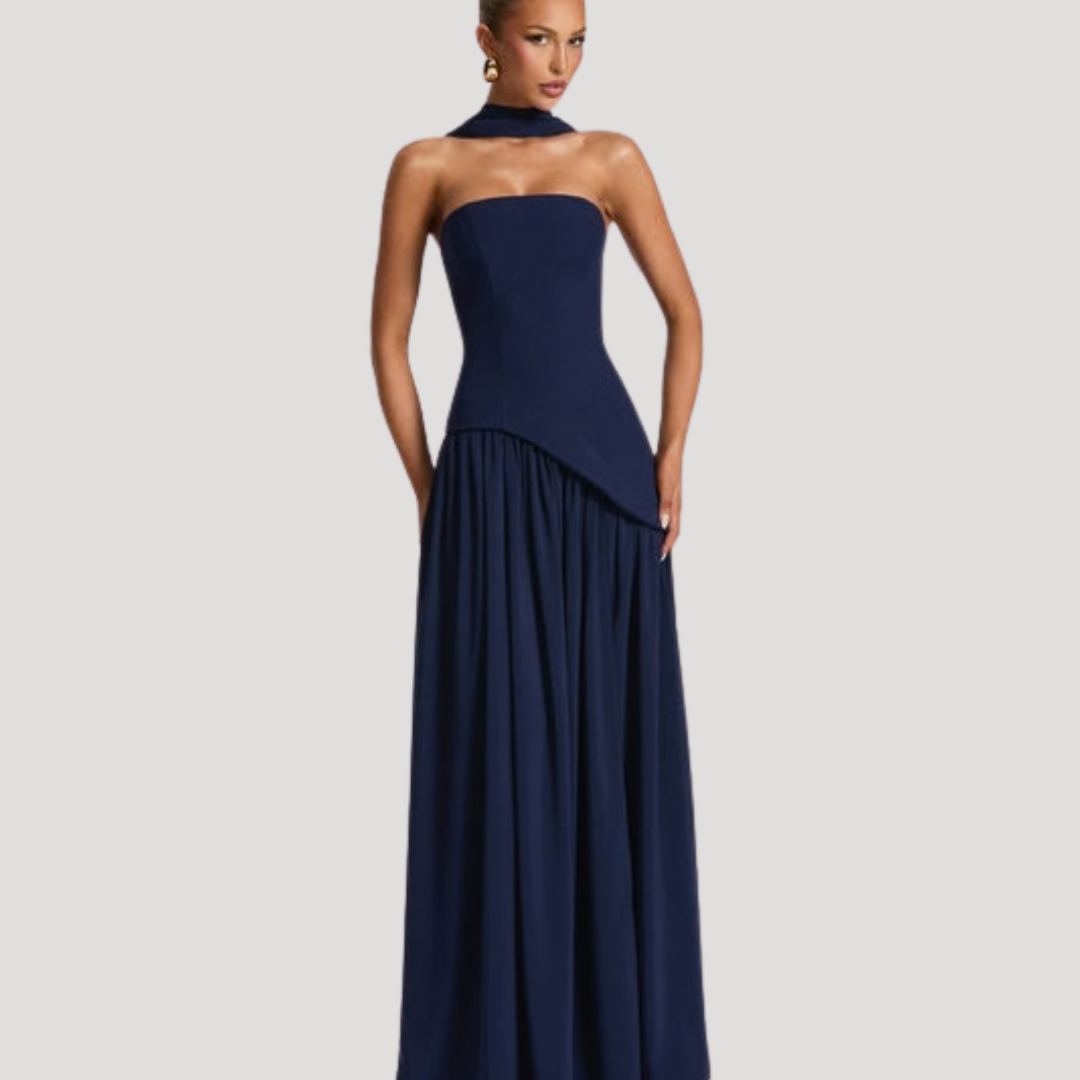 Rosemonde | Wedding Guest Strapless Pleated Maxi Dress for Women