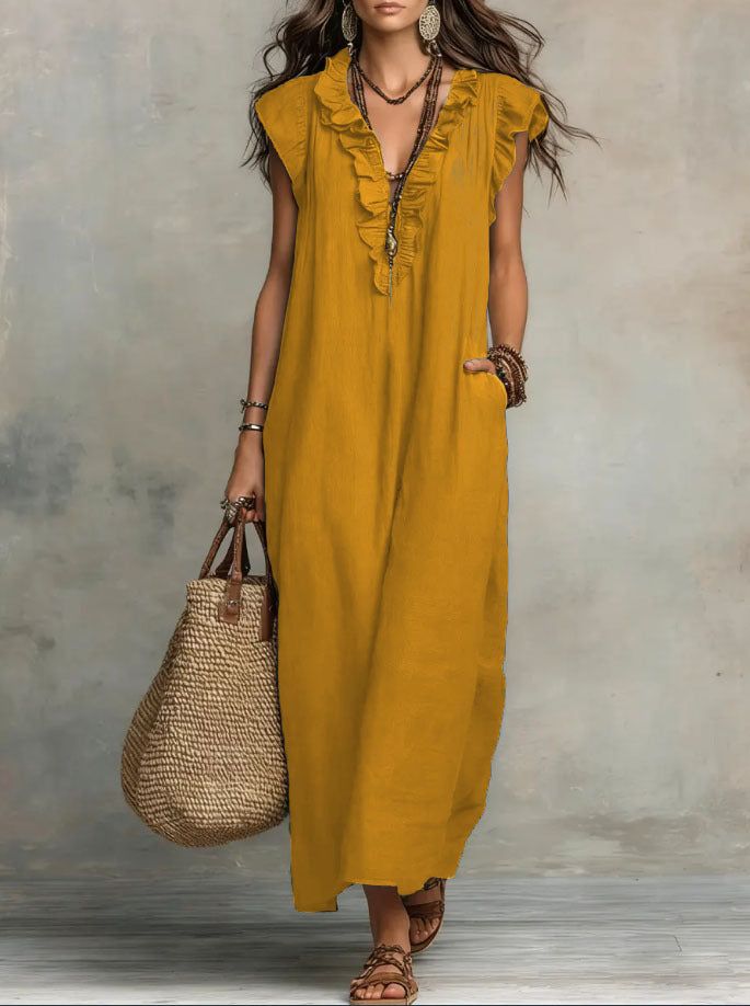 Rémi | Women's Ruffle Detail Flowy Maxi Dress – Weekend Style