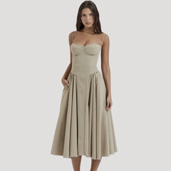 Odalis | Wedding Guest Corset Midi Dress for Women