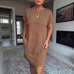 Odalys | Women's Relaxed-Fit Round-Neck Midi Dress