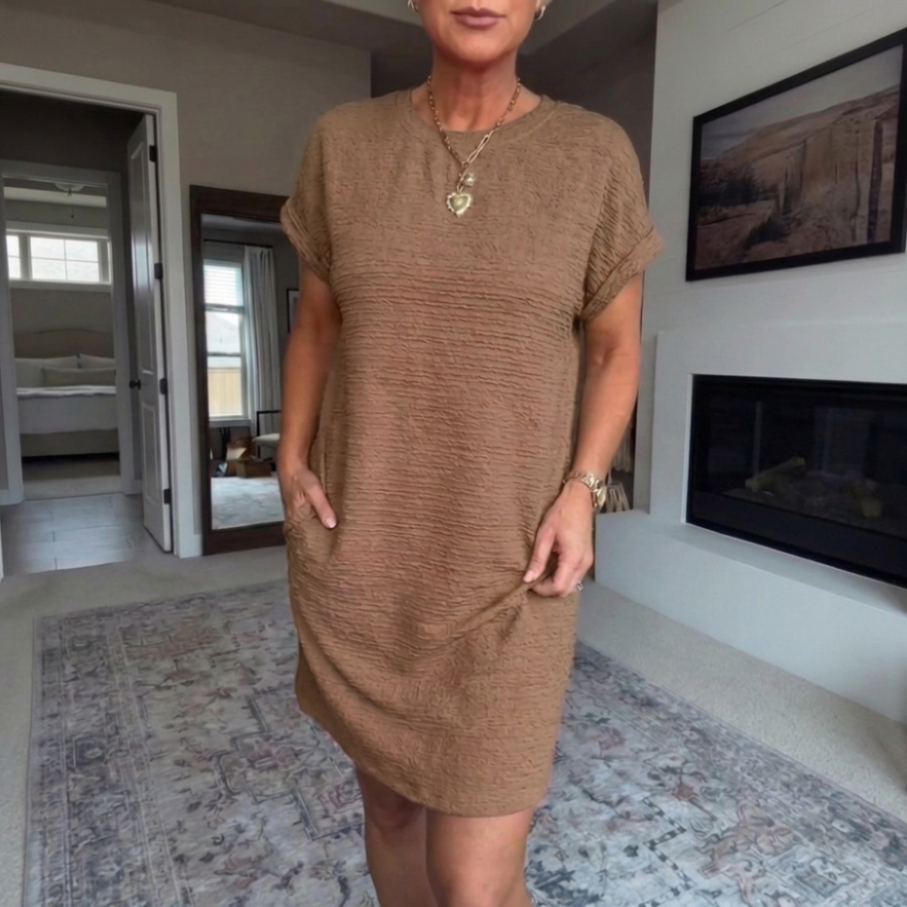 Odalys | Women's Relaxed-Fit Round-Neck Midi Dress
