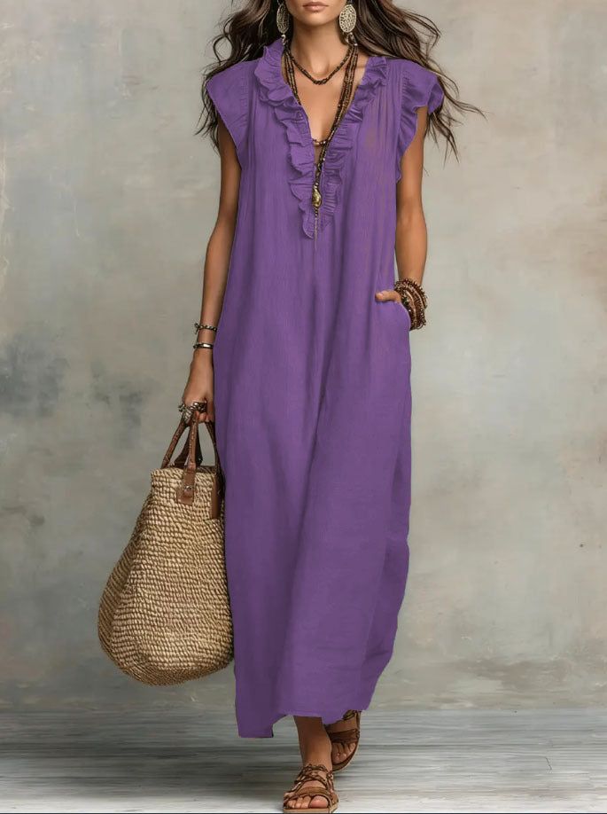 Rémi | Women's Ruffle Detail Flowy Maxi Dress – Weekend Style