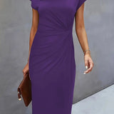 Marlowe | Women's V-Neck Midi Dress – Cocktail Party Wear
