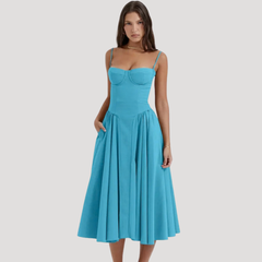Odalis | Wedding Guest Corset Midi Dress for Women