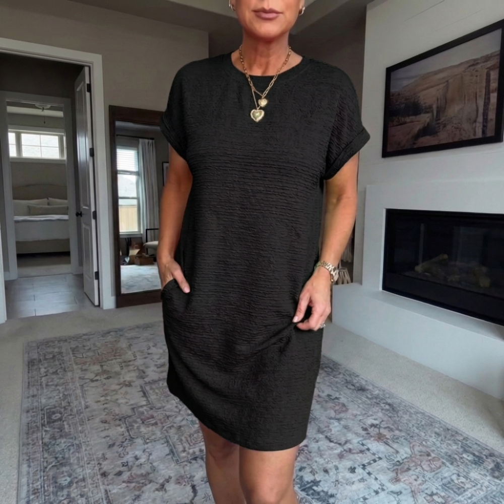 Odalys | Women's Relaxed-Fit Round-Neck Midi Dress