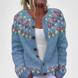 Greta | Women's Relaxed-Fit Patterned Knit Cardigan