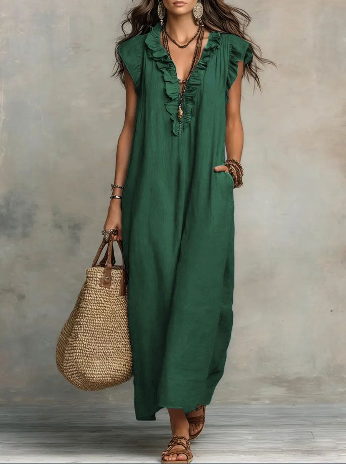 Rémi | Women's Ruffle Detail Flowy Maxi Dress – Weekend Style