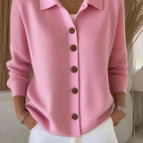 Hanne | Women's V-Neck Cardigan with Button Front