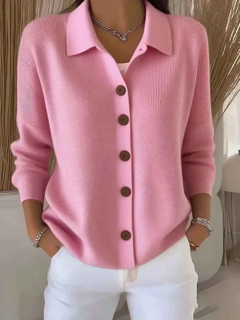 Hanne | Women's V-Neck Cardigan with Button Front
