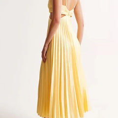 Lysandra Women's Pleated V-Neck Maxi Dress