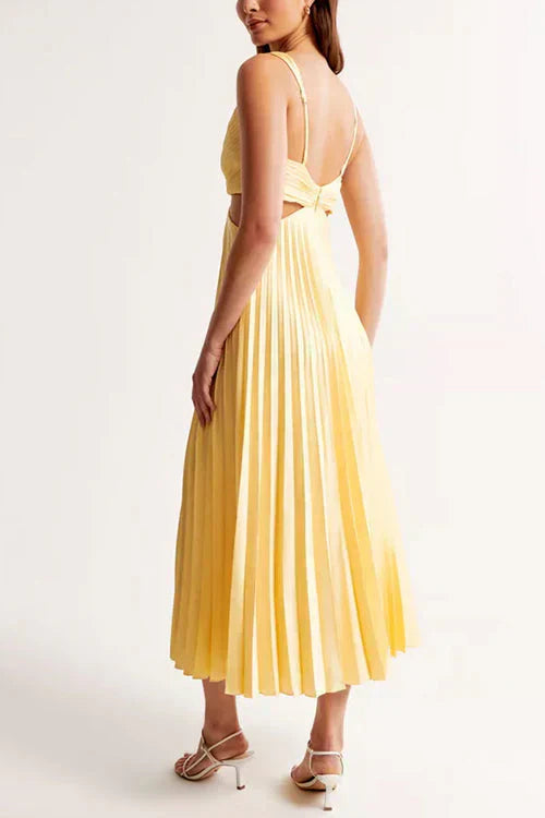 Lysandra Women's Pleated V-Neck Maxi Dress