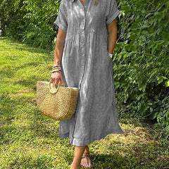 Marguerite Women's Striped Shirt Midi Dress