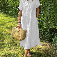 Marguerite Women's Striped Shirt Midi Dress