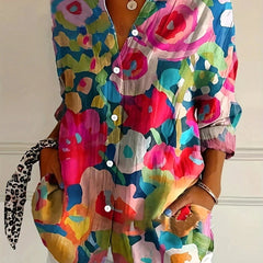 Saskia Women's Floral Button Down Blouse