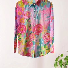 Saskia Women's Floral Button Down Blouse