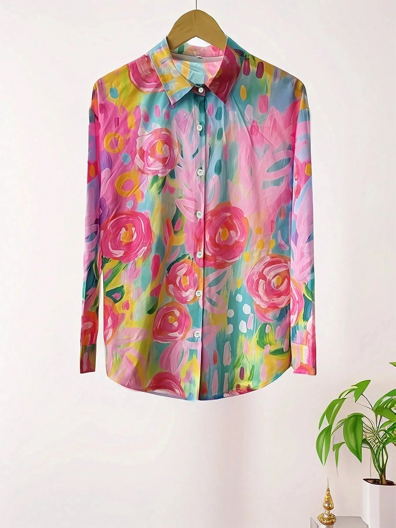 Saskia Women's Floral Button Down Blouse