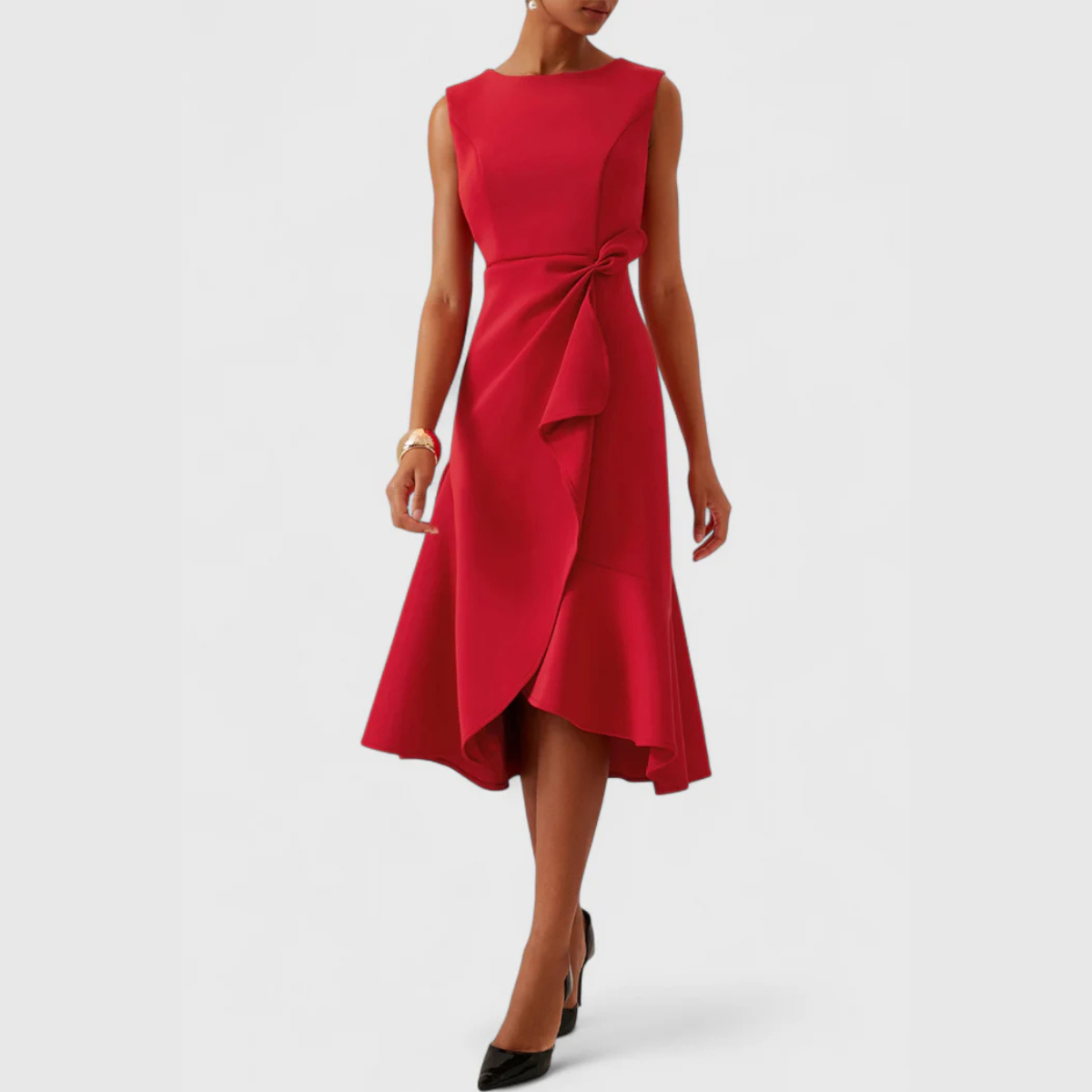 Seraphia Women's Asymmetric Sleeveless Midi Dress