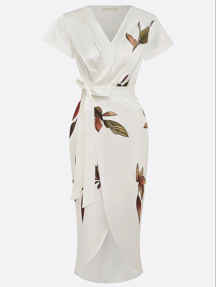 Solara Women's Floral Wrap Midi Dress